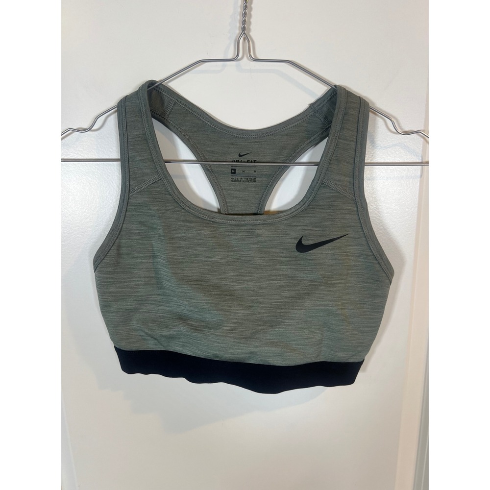 Nike Womens Sports Bra Dri-FIT Racerback Sage Green Size M